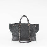 Chanel Globe Trotter Shopping Tote In Black Caviar Leather Ruthenium Hardware