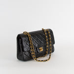 Chanel Black Lambskin Leather Classic Double Flap Bag