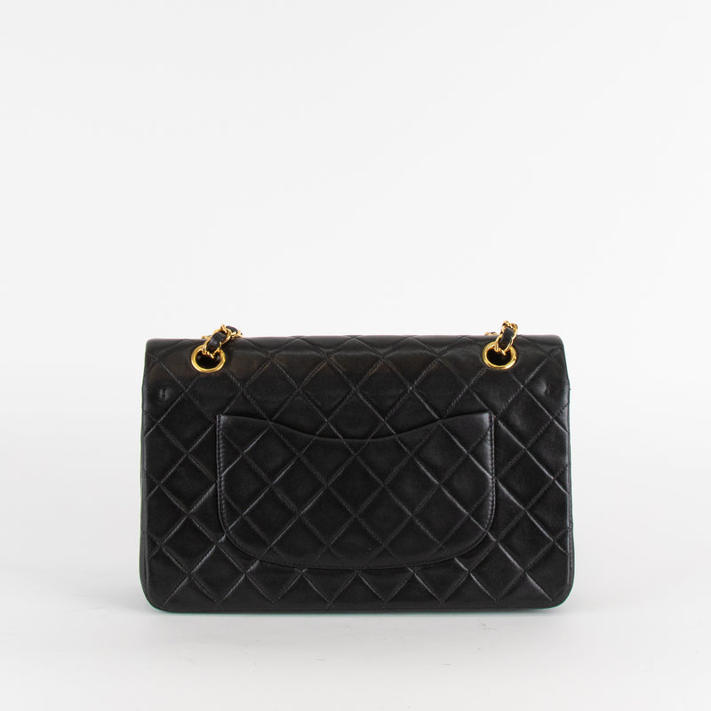 Chanel Black Lambskin Leather Classic Double Flap Bag