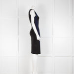 Stella McCartney Black and Blue Stretch Knit Sleeveless Dress