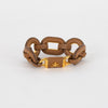 Prada Tan Leather Gold Link Bracelet