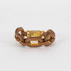 Prada Tan Leather Gold Link Bracelet