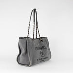 Chanel Grey Canvas With Sequins Deauville Tote Bag