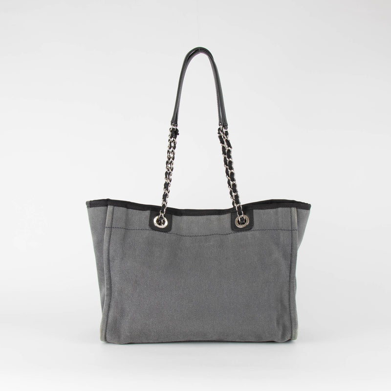 Chanel Grey Canvas With Sequins Deauville Tote Bag