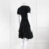 McQ Alexander McQueen Blue/Green Check Pleated Short Sleeve Dress