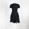 McQ Alexander McQueen Blue/Green Check Pleated Short Sleeve Dress