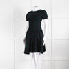 McQ Alexander McQueen Blue/Green Check Pleated Short Sleeve Dress