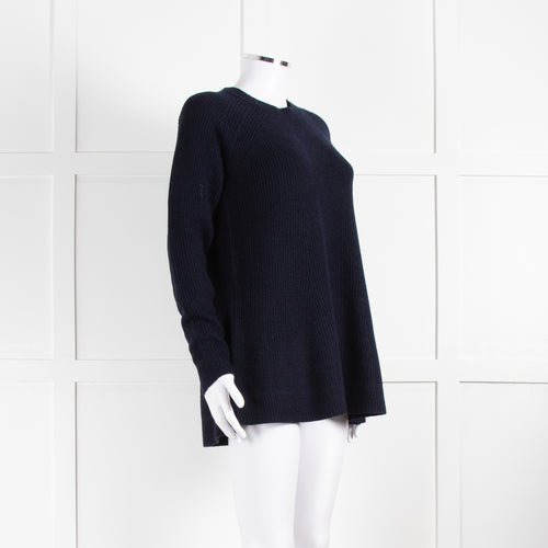 Me + Em Navy Double Rib Swing Jumper