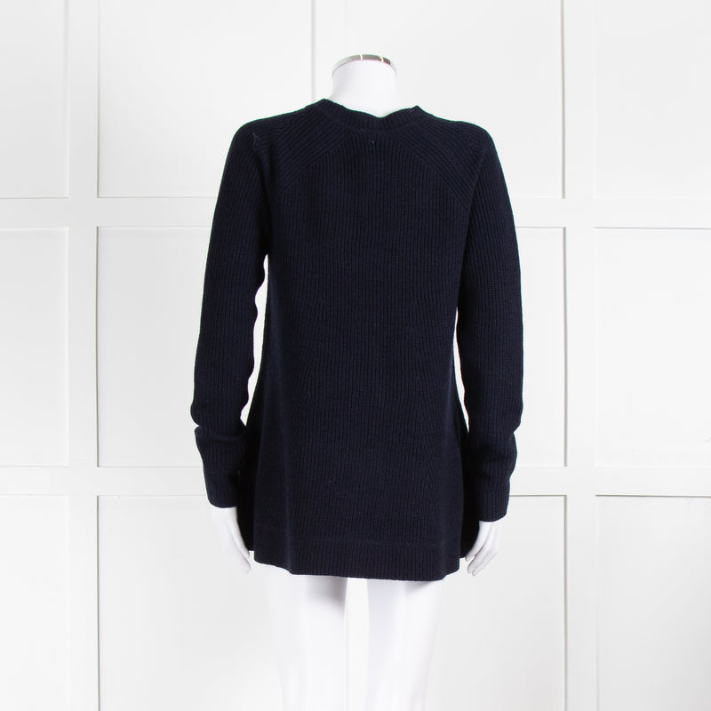 Me + Em Navy Double Rib Swing Jumper