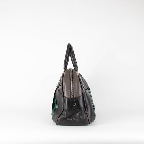 Miu Miu Black With Green Lazer Cut Panel