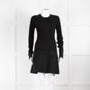 Burberry Black Ribbed Fitted Jumper And Skirt  Dress