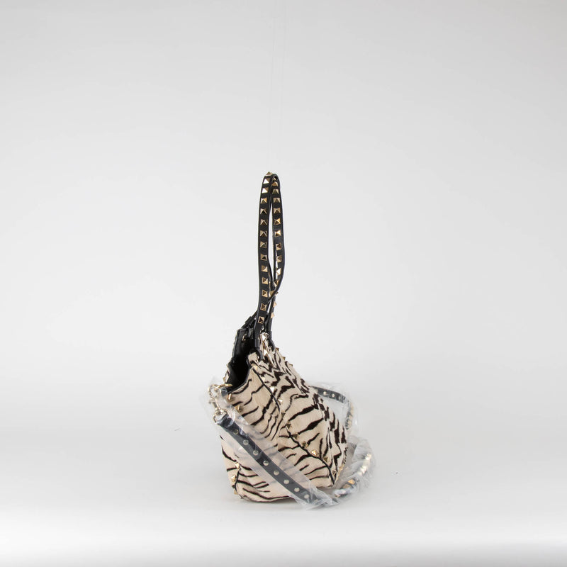 Valentino Rockstud Zebra Print Pony Skin Bag