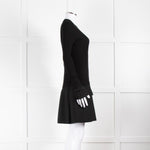 Burberry Black Ribbed Fitted Jumper And Skirt  Dress