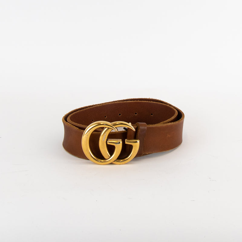 Gucci Marmont Logo Belt in Tan