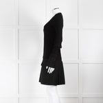 Burberry Black Ribbed Fitted Jumper And Skirt  Dress