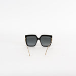 Fendi Black Oversized Wire Arm Logo Sunglasses