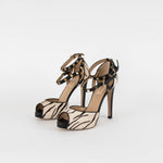 Valentino Rockstud Zebra Print Pony Skin Sandal