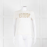 Christian Dior Ivory T-Shirt With Embellished Logo