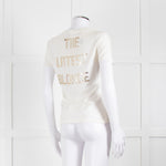 Christian Dior Ivory T-Shirt With Embellished Logo