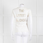 Christian Dior Ivory T-Shirt With Embellished Logo