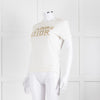 Christian Dior Ivory T-Shirt With Embellished Logo