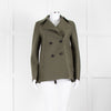 Harris Wharf London Green Woven Peacock Pressed Wool Jacket