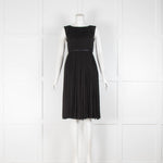 Chanel Black Pleated Sleeveless Midi Dress