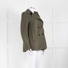 Harris Wharf London Green Woven Peacock Pressed Wool Jacket