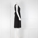 Chanel Black Pleated Sleeveless Midi Dress