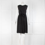 Chanel Black Pleated Sleeveless Midi Dress