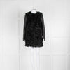 Maje Black Lamb Fur Leather Sleeve Coat