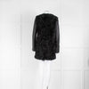 Maje Black Lamb Fur Leather Sleeve Coat