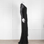 By Malene Birger Black Silk Chiffon Tiered Maxi Dress