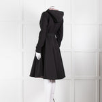 RainSisters Black Fit And Flare Coat With Hood And Belt