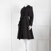 RainSisters Black Fit And Flare Coat With Hood And Belt