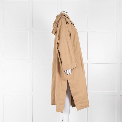 Bamford Beige Cotton Hooded Long Coat