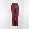 Joseph Red Leather Trousers