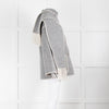 Toteme Grey Blanket Stitch Trim Draped Coat