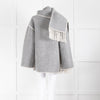 Toteme Grey Blanket Stitch Trim Draped Coat