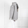 Toteme Grey Blanket Stitch Trim Draped Coat