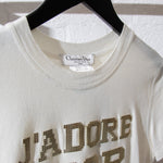 Christian Dior Ivory T-Shirt With Embellished Logo