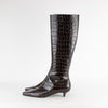 Toteme The Slim 35mm Embossed Croc Kitten Heel Knee High