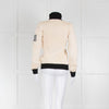 Chanel Cream Black Funnel Neck Intarsia Wool Jumper