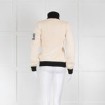 Chanel Cream Black Funnel Neck Intarsia Wool Jumper