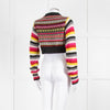 Molly Goddard Grey Yellow Pink Wool Cropped Cardigan