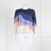 La Maille Sezane Blue Pink Cream Alpaca Mohair Blend Sweater