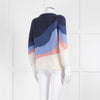 La Maille Sezane Blue Pink Cream Alpaca Mohair Blend Sweater