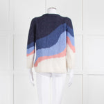 La Maille Sezane Blue Pink Cream Alpaca Mohair Blend Sweater