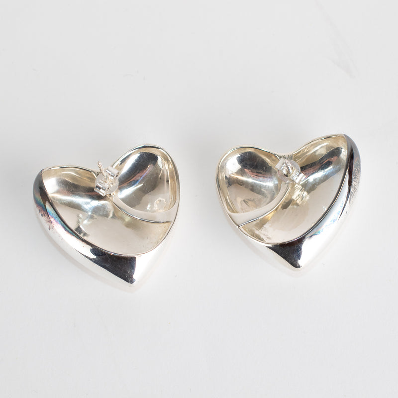 Annika Inez Voluptuous Heart Earrings Silver