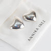 Annika Inez Voluptuous Heart Earrings Silver